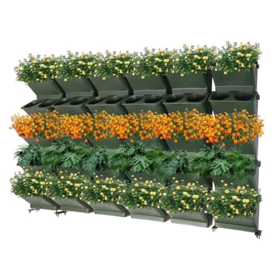 Self-Watering Planter - مزهرية جدارية عمودية للشرفة والحديقة، مصنوعة