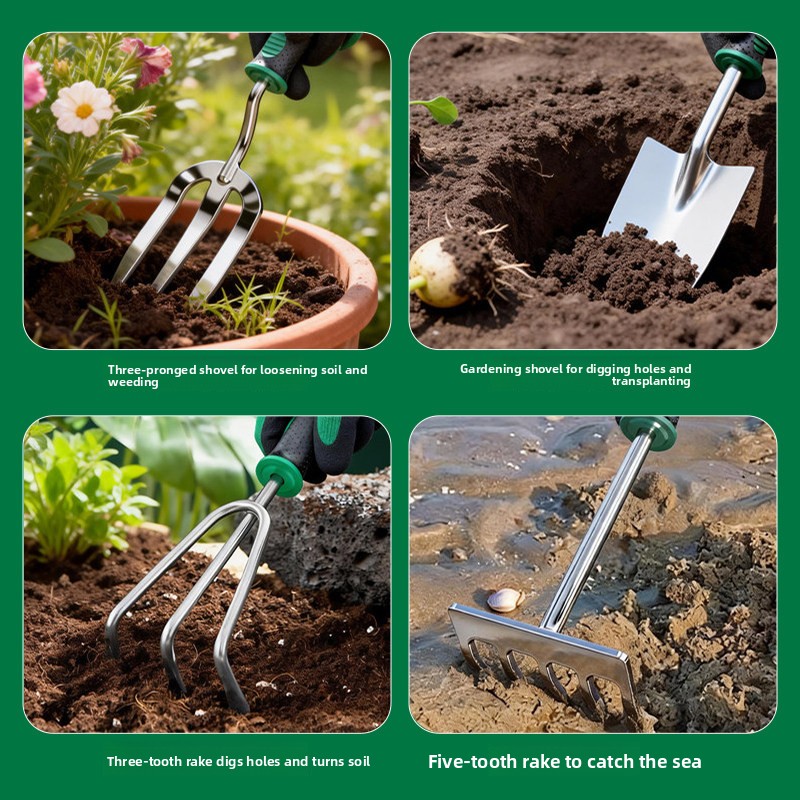 مجموعة من 5 قطع من أدوات الحدي - مراجعة Spade Digging Fork وسعره
