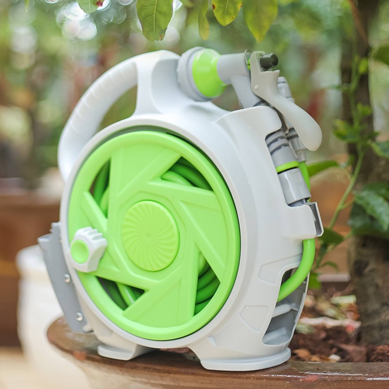 بكرة خرطوم مياه محمولة باليد،  - مراجعة Gardening Tools Set وسعره