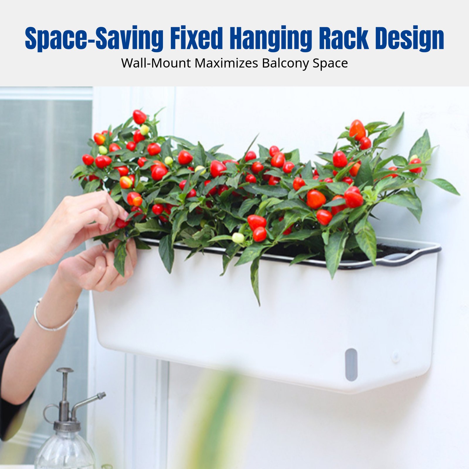 وعاء زهور معلق للشرفة مستطيل ا - مراجعة Self-Watering Planter وسعره