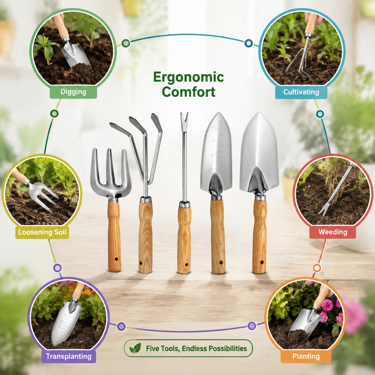 مجموعة أدوات حديقة صغيرة مكونة - مراجعة Spade Digging Fork وسعره